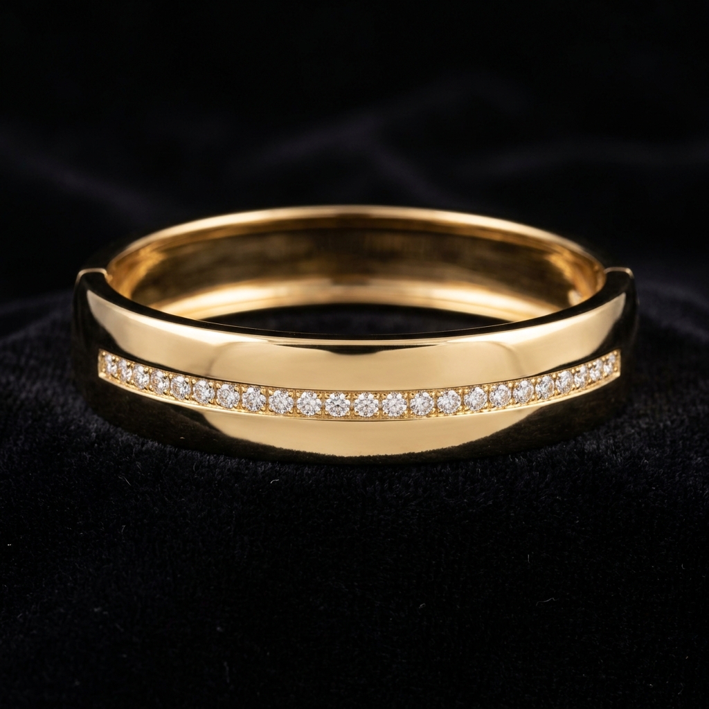 Cutwork Emerald Diamond Bangle