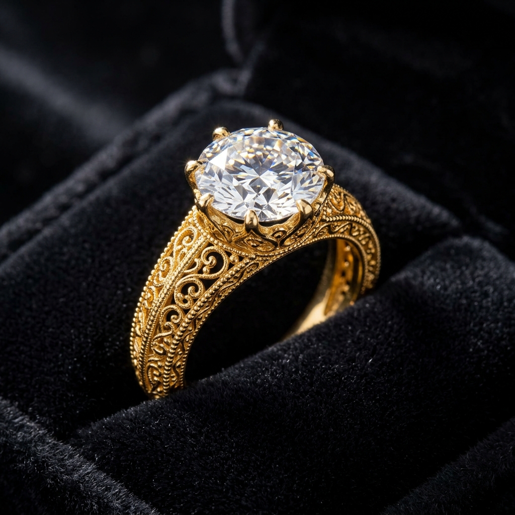 Solitaire Diamond Gold Ring